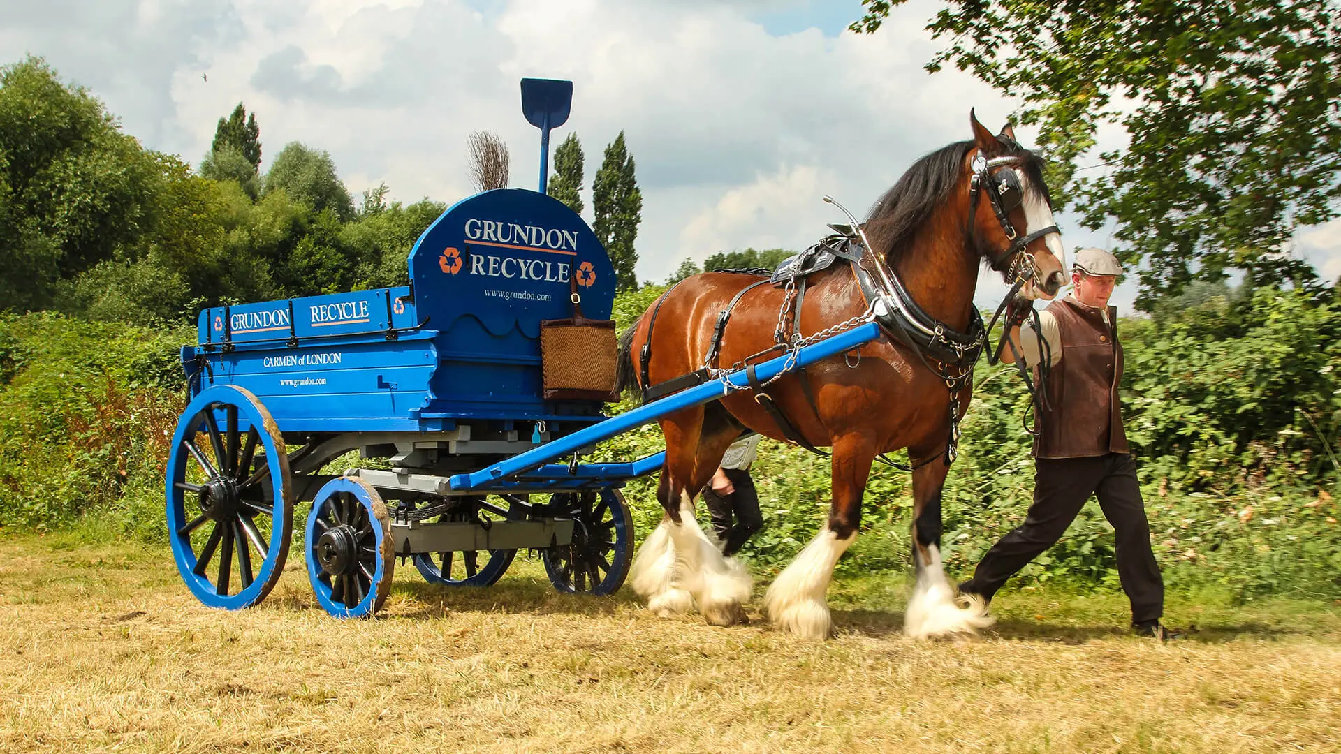 Grundon’s marked cart has also attended the regions commemorative events