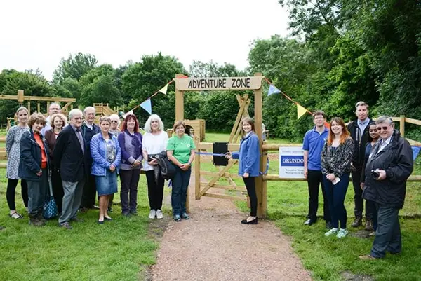 Kirsti Santer of Grundon Waste Management officially opens the new play area at Denham Country Park