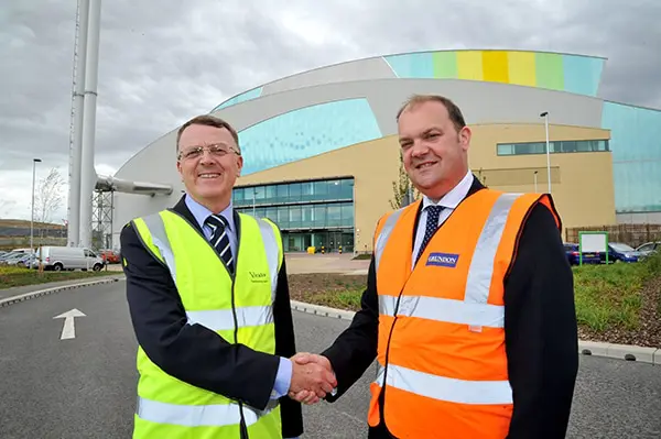 Derek Edwards, South East Regional Director for Viridor (left) and Clayton Sullivan-Webb, Managing Director for Grundon, are pictured at the Ardley facility.