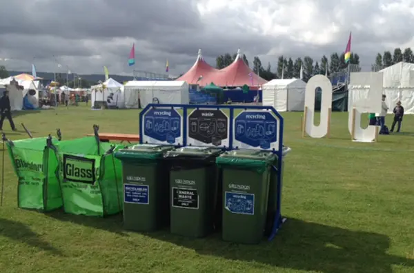 Towersey Festival bin station from Grundon Waste Management