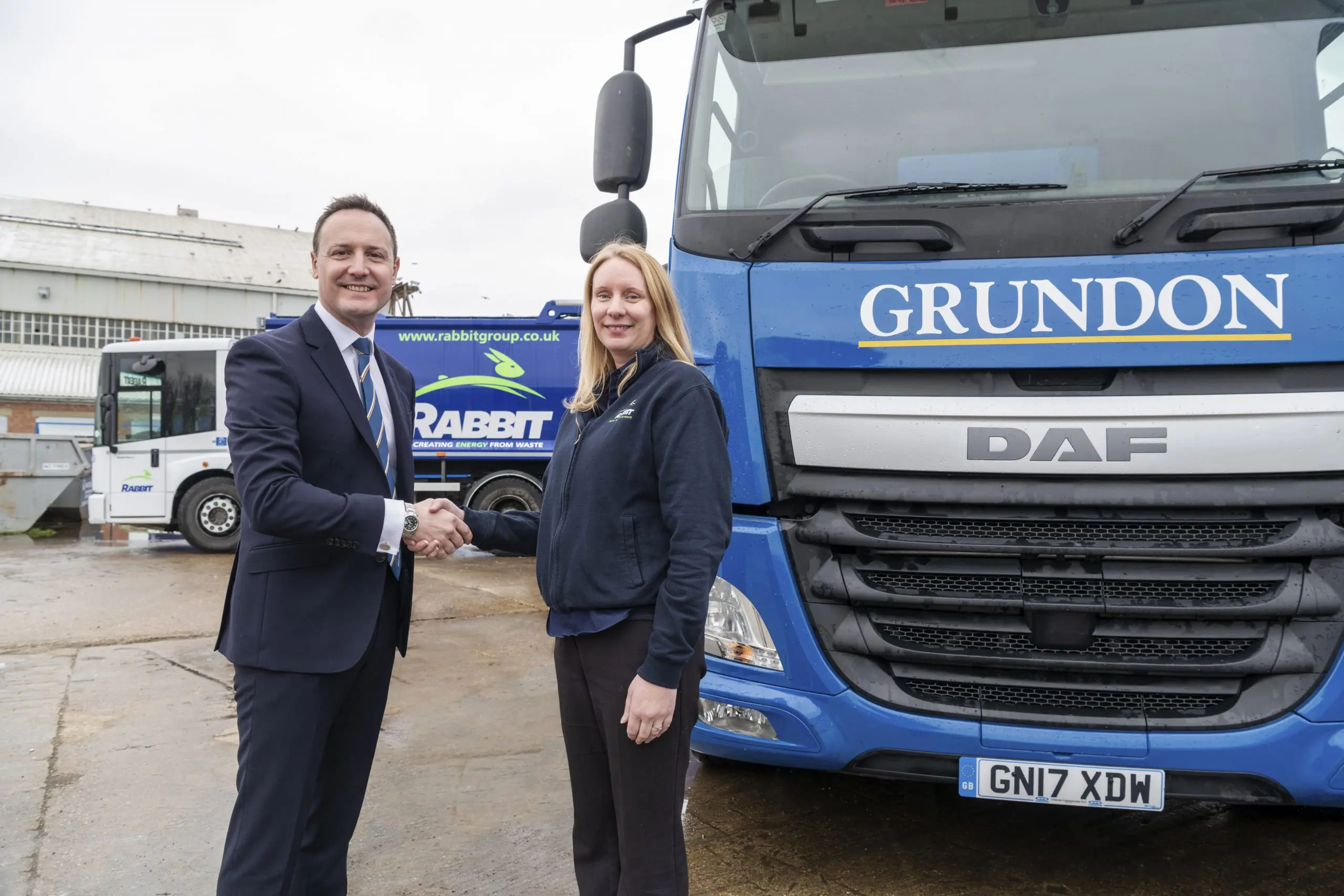 Bradley Smith, Sales & Marketing Director for Grundon pictured with Clare Gale, formerly with Rabbit, who joins the Grundon team as waste management sales.