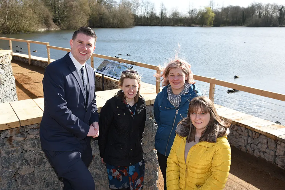 Grundon's Head of Marketing & Communications, Anthony Foxlee-Brown, joined BBOWT's Laura Pepper, Head of Development and Liz Shearer, Head of People Engagement, along with Grundon's Penny Broughton, Project Manager, to celebrate the official opening of the waterfront redevelopment.