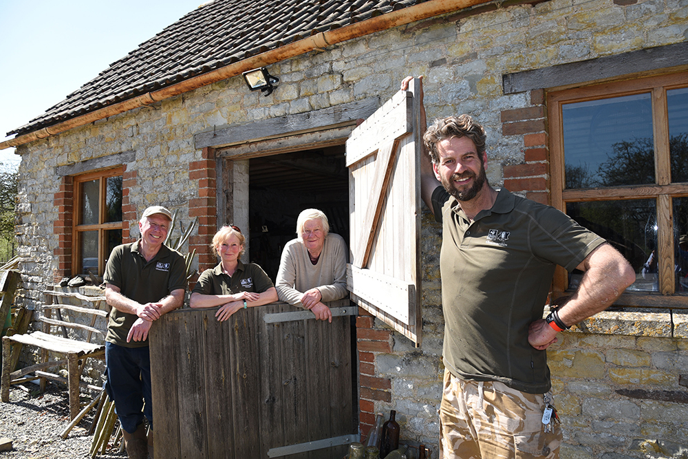 Neil Lodge, Reserve Warden, with volunteers at the new tree nursery at Lower Woods Nature Reserve.