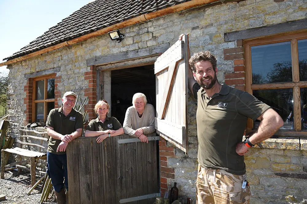 Neil Lodge, Reserve Warden, with volunteers at the new tree nursery at Lower Woods Nature Reserve.