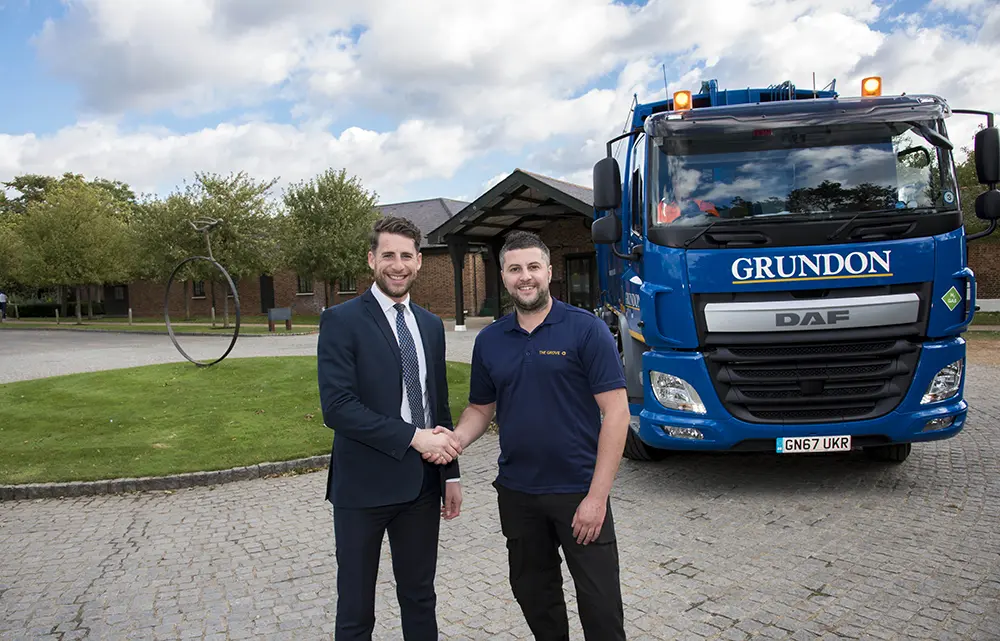 Grundon's Regional Sales Manager Jack Yarrow (left) works closely with The Grove's Back of House and Logistics Manager, Jamie Grierson, to improve waste management performance