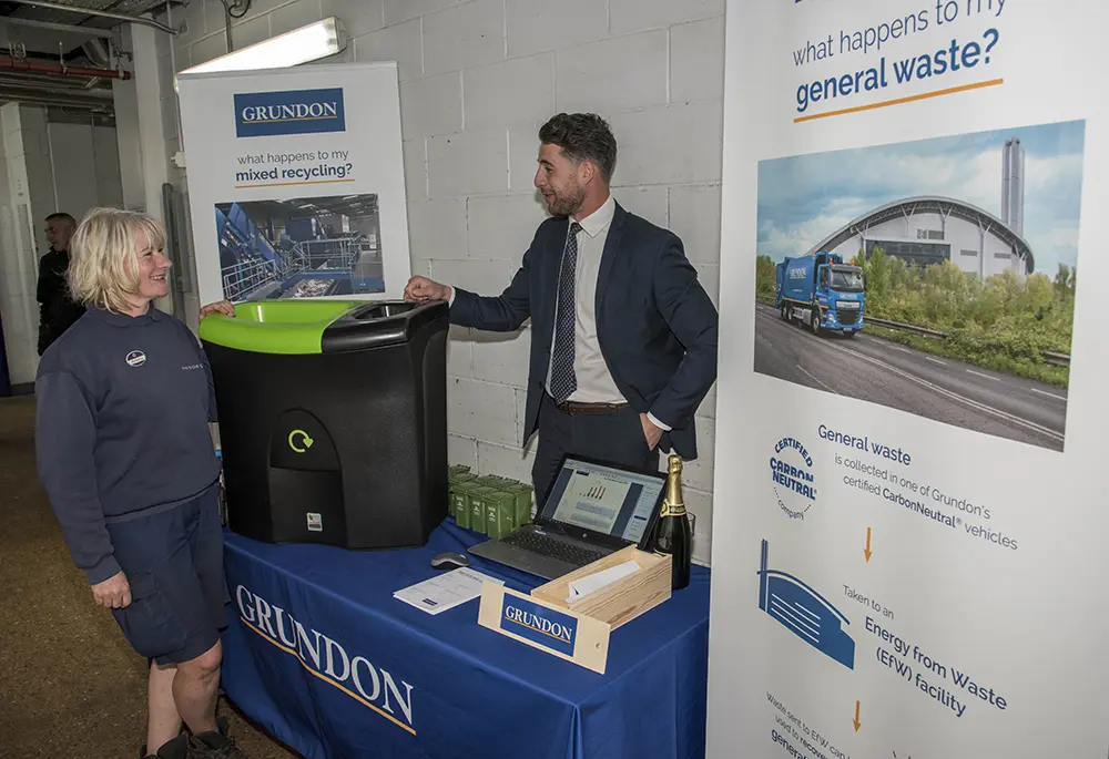 Grundon helped to drive staff engagement on the topic of waste management and recycling through an on-site Waste Awareness Day at The Grove, helping to reach as many employees as possible