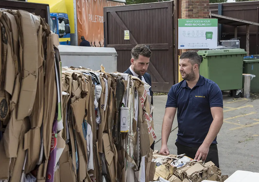 A simple review of the waste compound and service yard area has enabled The Grove to triple the rebate it earns on its cardboard recycling, helping to reduce waste management costs