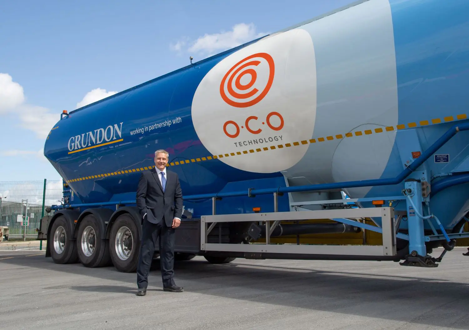 Steve Greig, managing director of O.C.O Technology, with one of the dual branded tankers