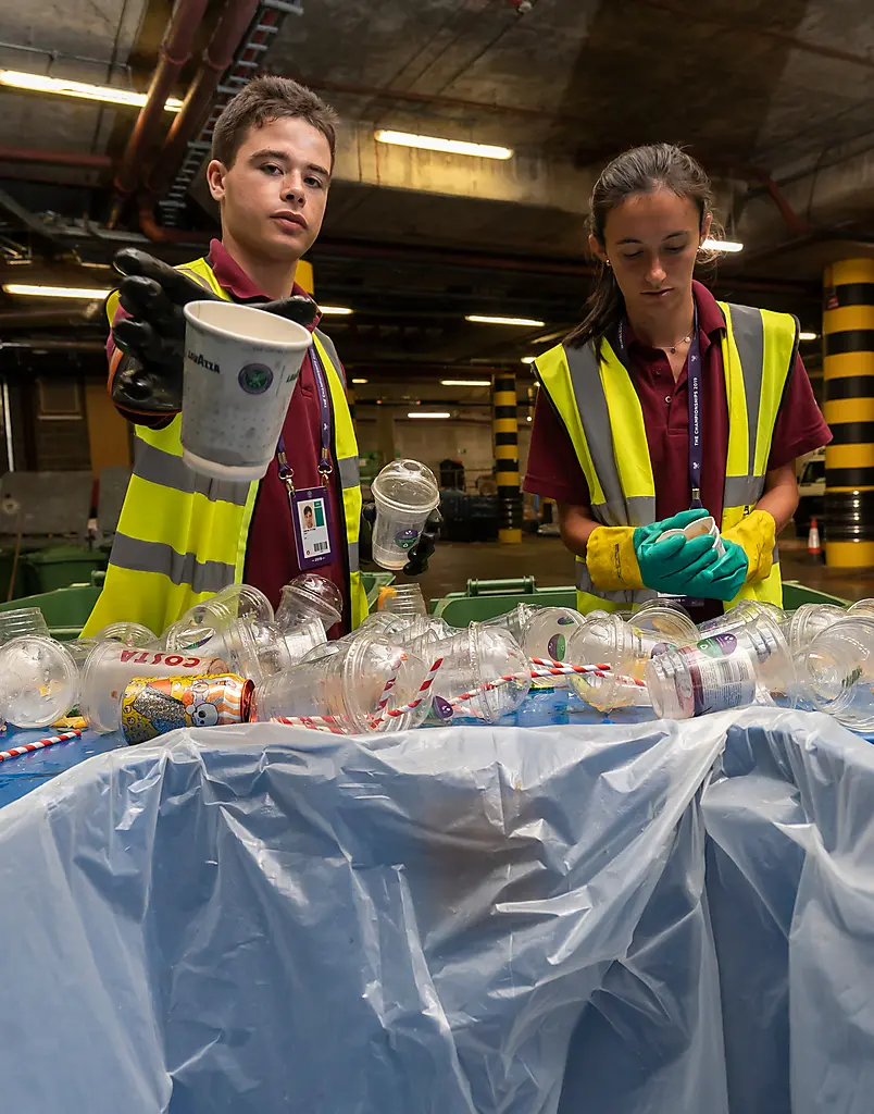 Once bins are full, they go to the loading bay area where two dedicated members of staff go through them on a sorting table.