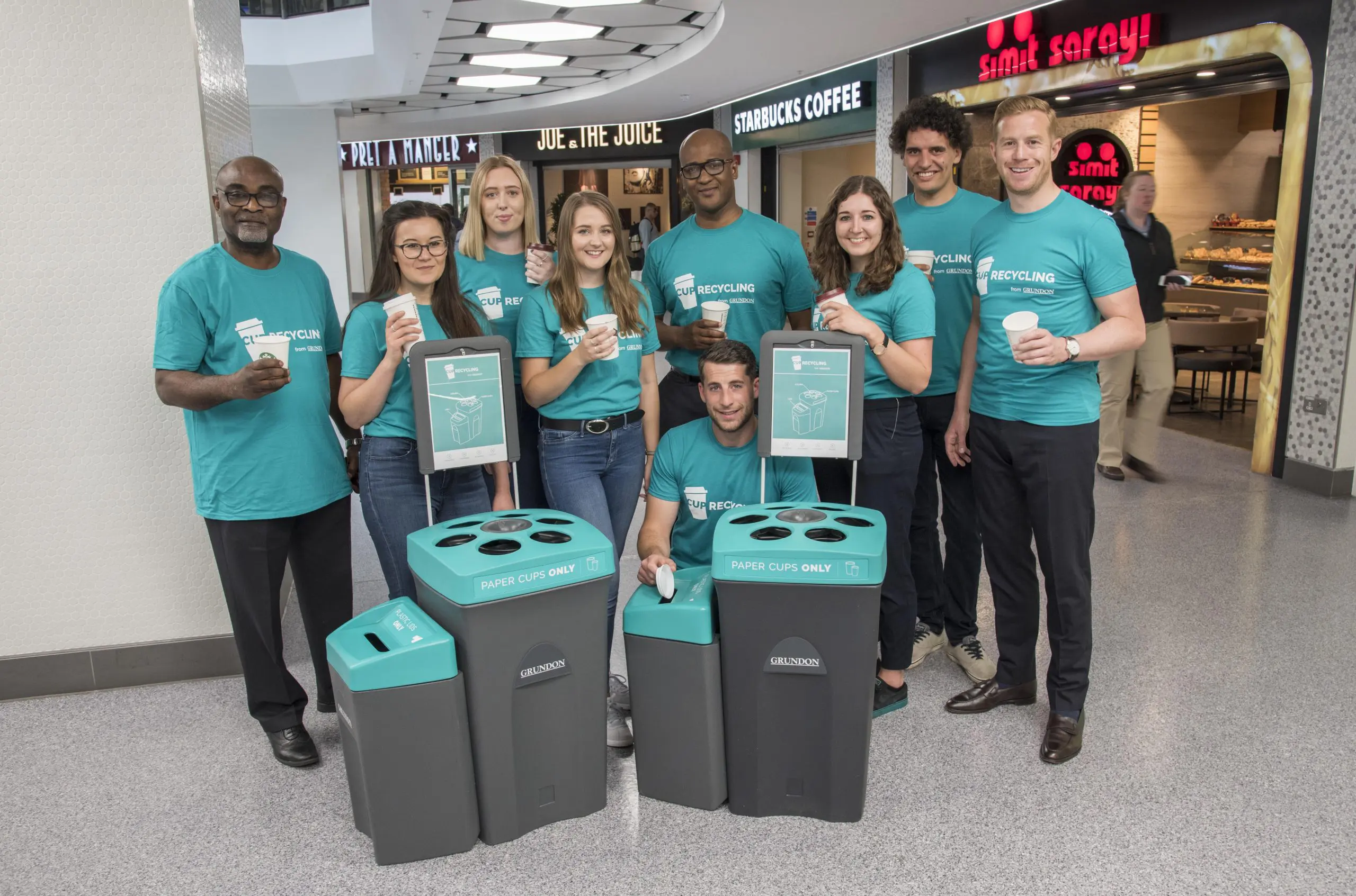 Grundon joined the West One team to launch the new cup recycling service at the shopping centre