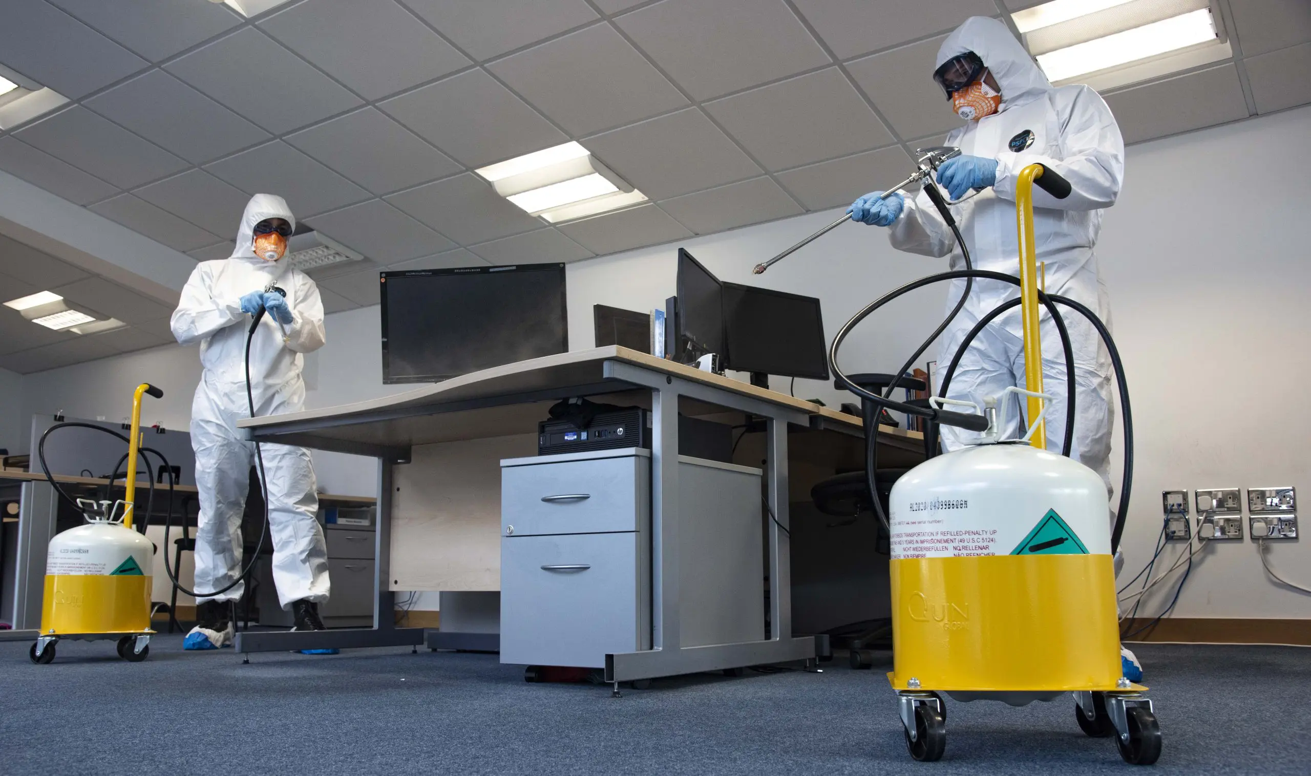 Grundon Waste Management’s Industrial Cleaning Services team use a proven treatment to kill both viruses and 99.9% of bacteria and fungi.