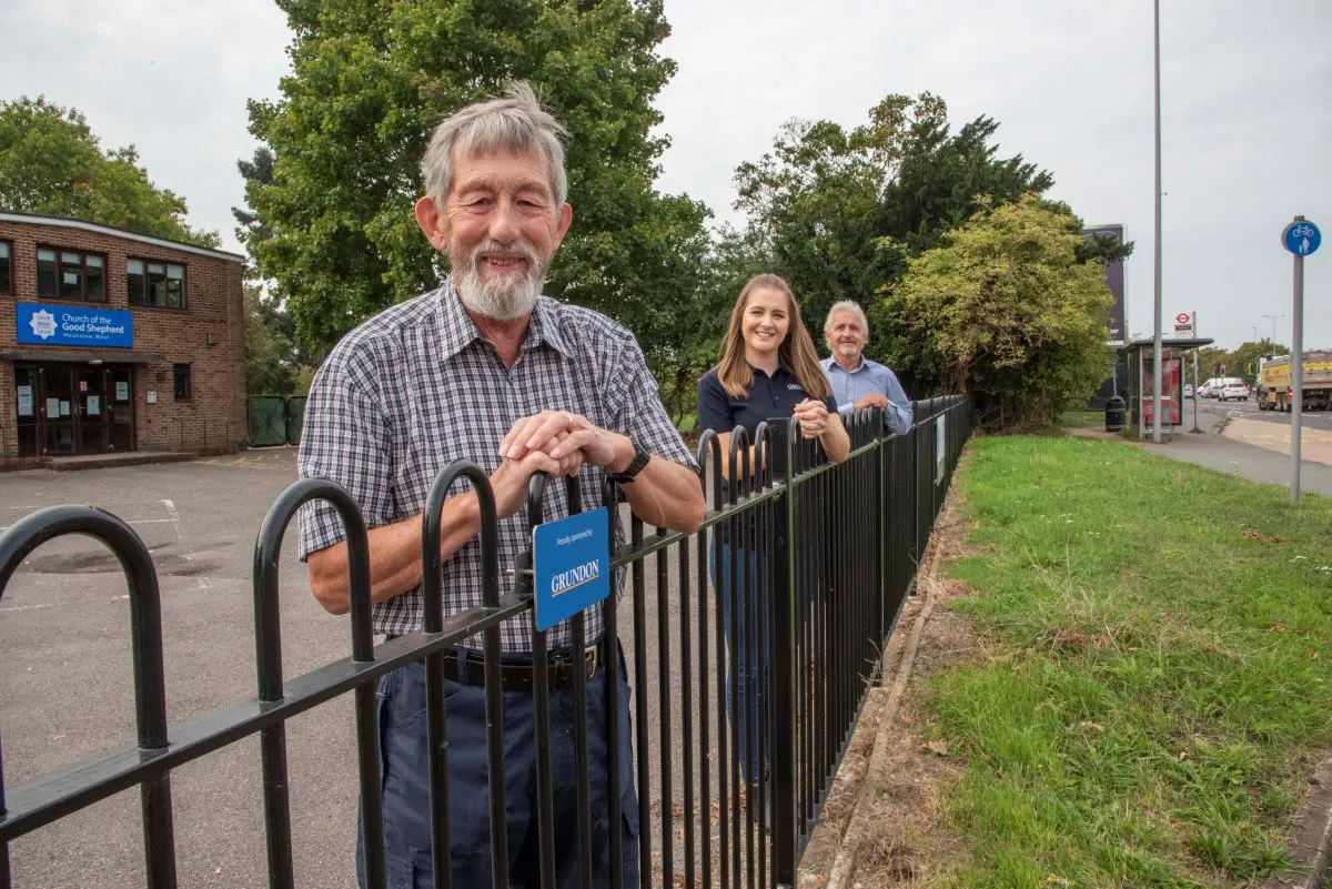 Pictured from left, in front of the smart new fencing are: Graham Neilson, Kirsti Santer and Ollie Kelly.