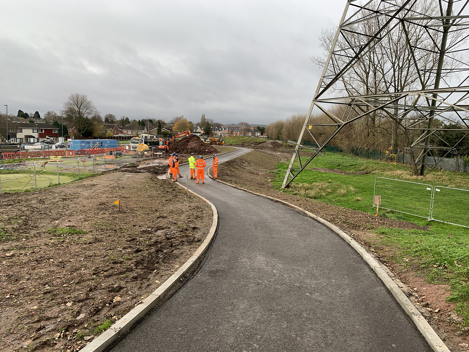 Photo shows the low carbon asphalt cycle path - Bromford. This image was taken before social distancing rules came into effect.