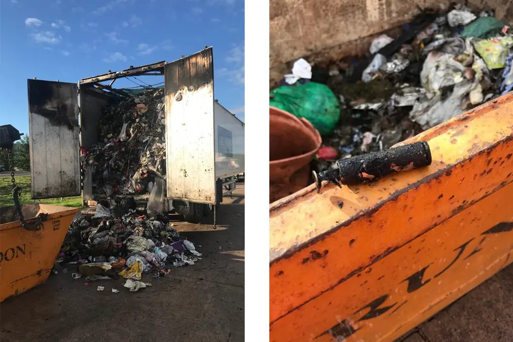 Recently a lithium battery ignited in one of Grundon's collection vehicles. Investigations later revealed the source of the ignition to be a lithium-ion battery-powered children's toy.