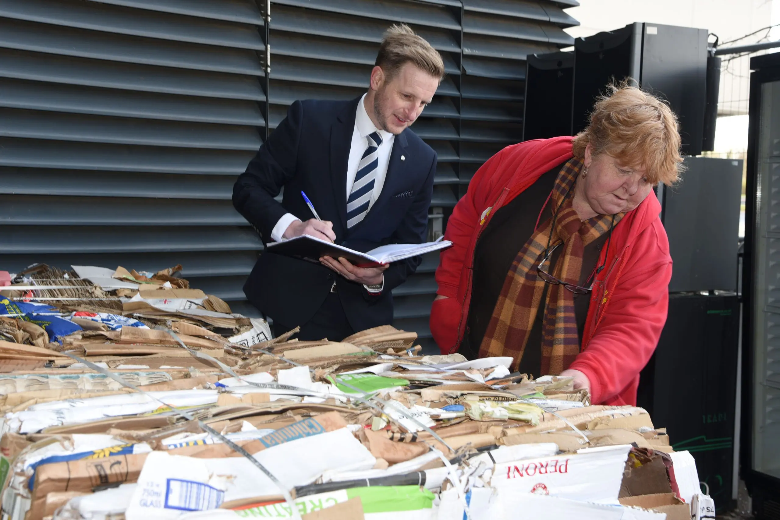 Debbie Nedley (pictured right), Stadium MK's Head of Cleaning, works closely with Grundon's James Standen (left) to spot opportunities to further improve sustainability at the complex