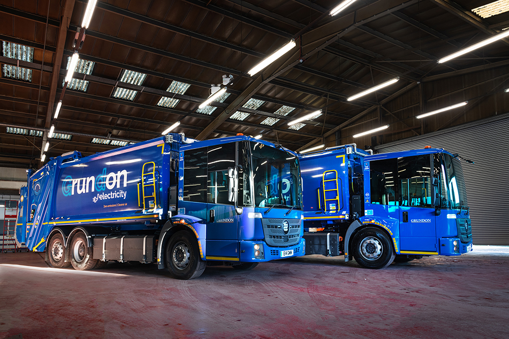 Grundon's first two new electric waste collection vehicles have just been unveiled