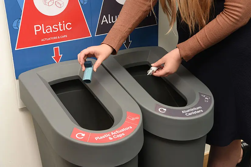 Grundon’s new inhaler recycling scheme in action.