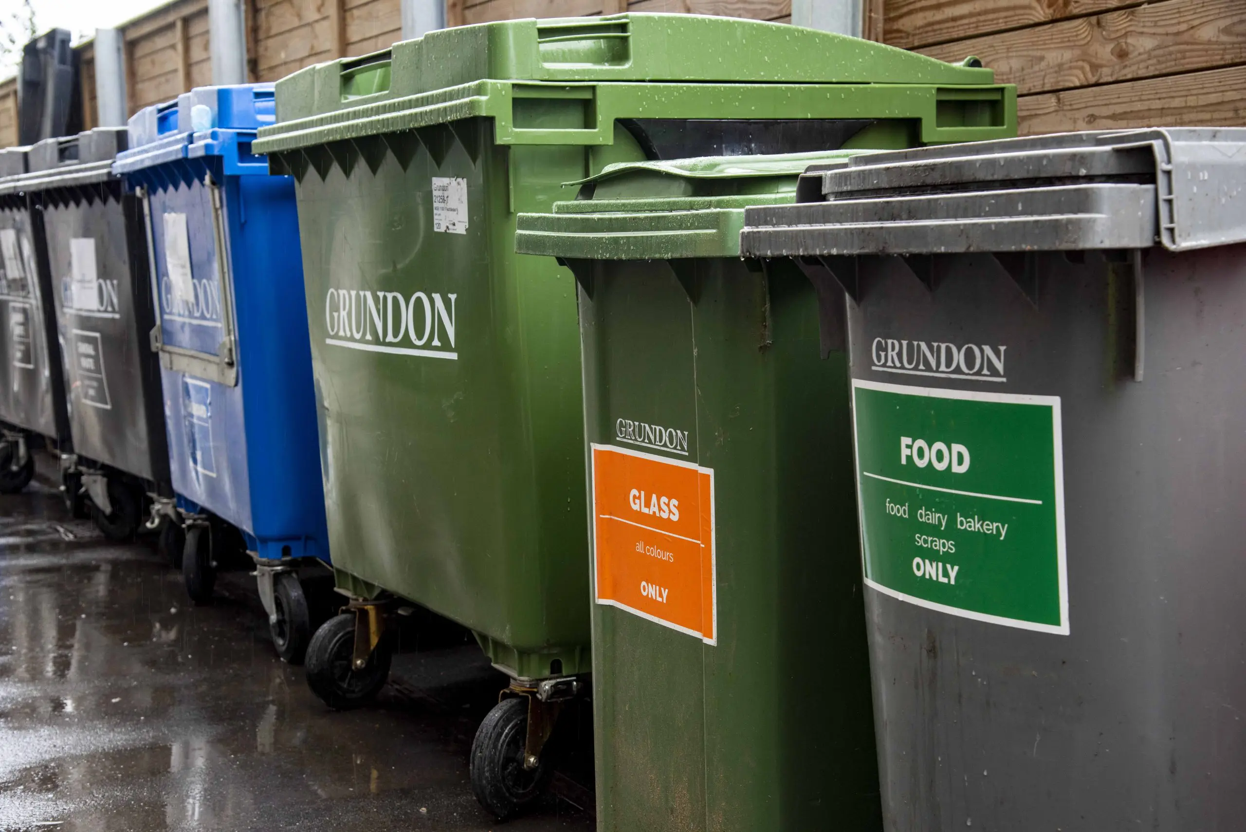 All the Grundon bins are clearly labelled