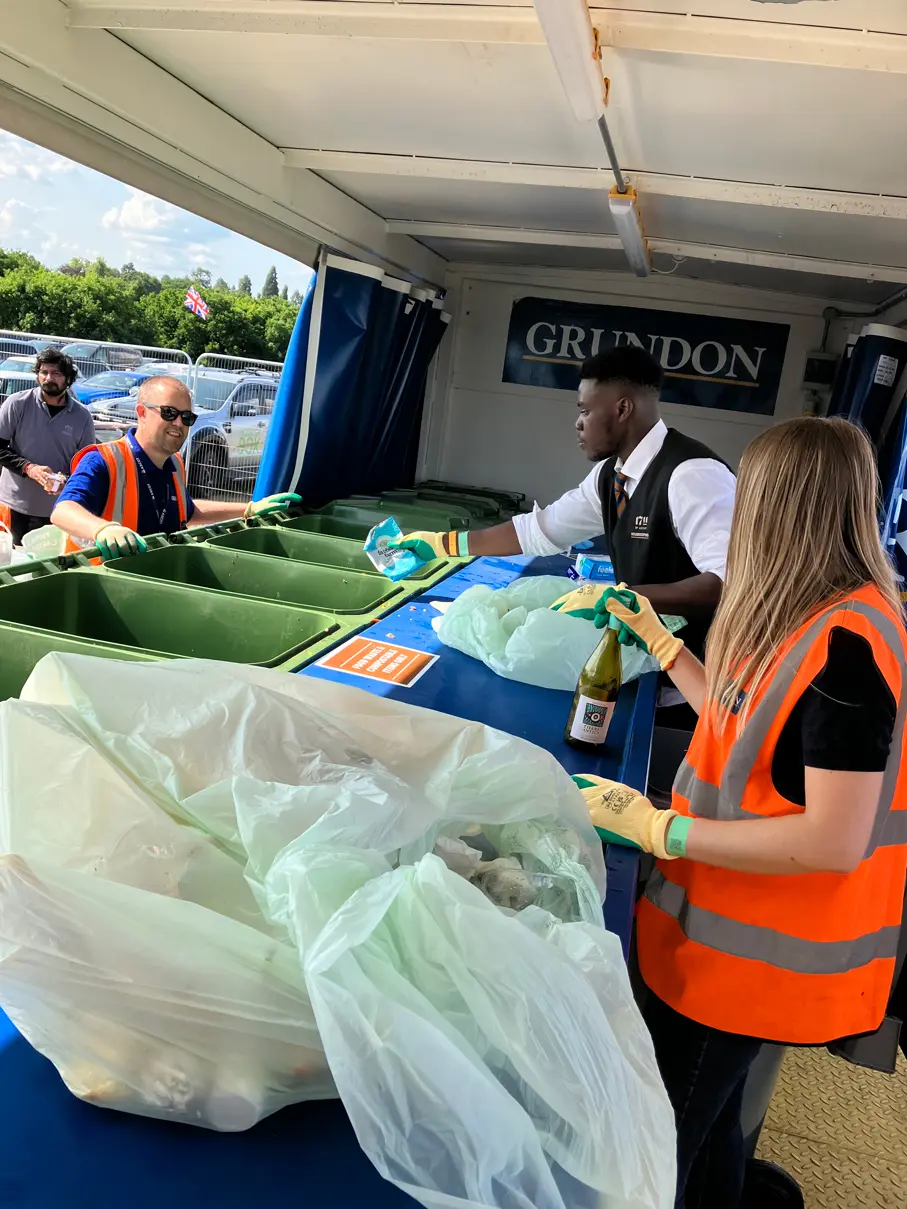 Operating a waste sorting table ensured all waste was correctly segregated