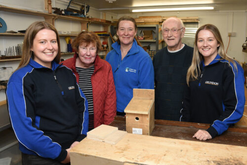 A job well done at Shedquarters: (l-r) Annie Sessions, Sheila Maughan, Michelle Jones, Dennis Maughan, and Kirsti Santer.