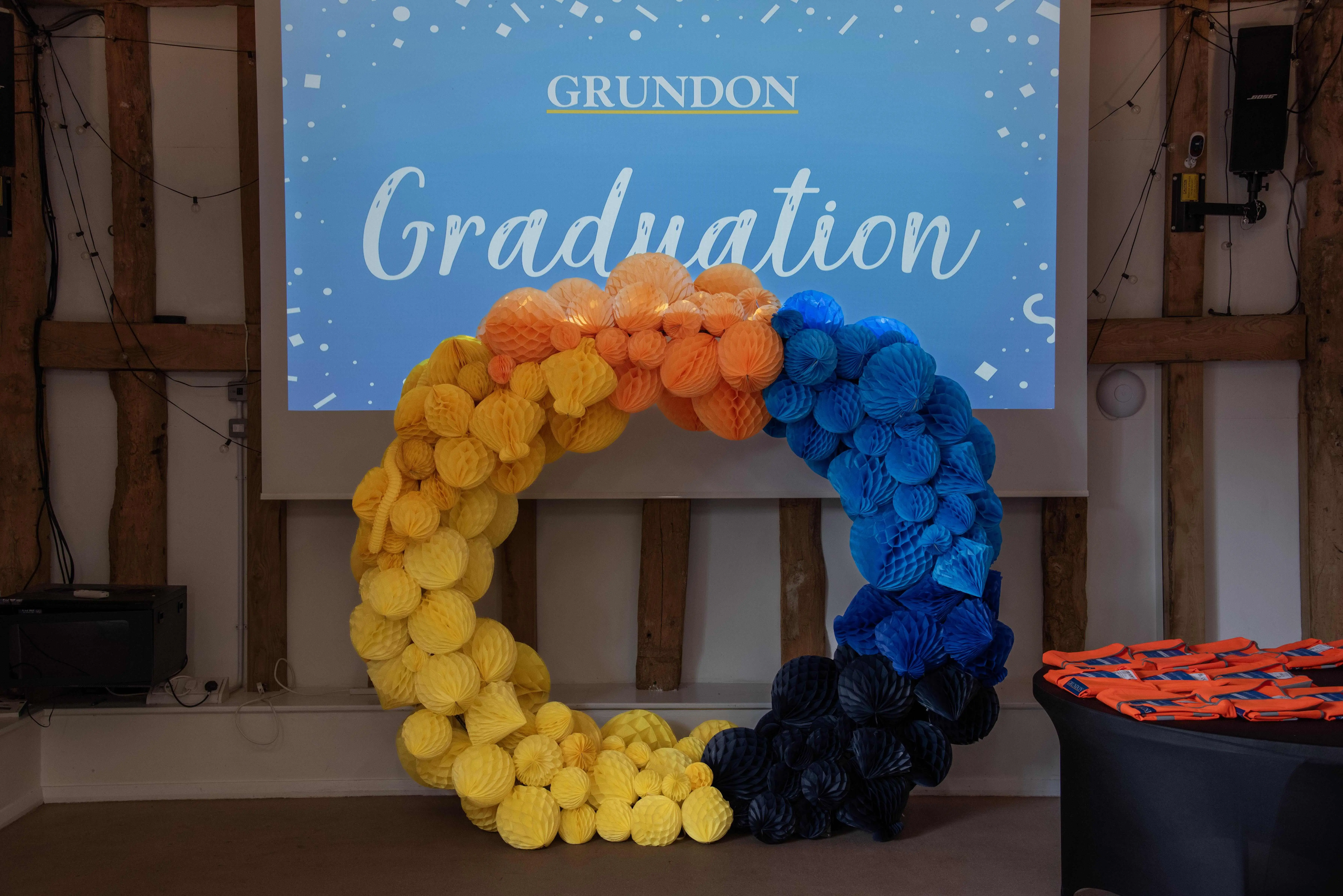Reusable decorations for Grundon's second graduation 